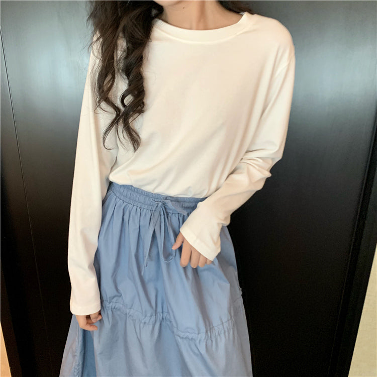 シンプルオーバーサイズクルーネックTシャツ S1268