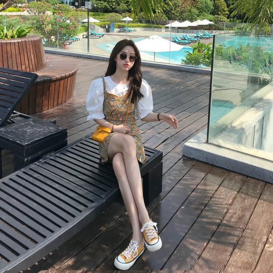 パフスリーブトップス&キャミワンピース 可愛いデザイン S1509