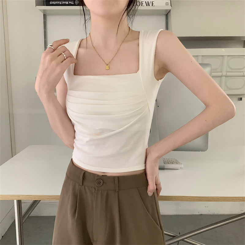 スクエアネックのパッド付きタンクトップ♡ S1915