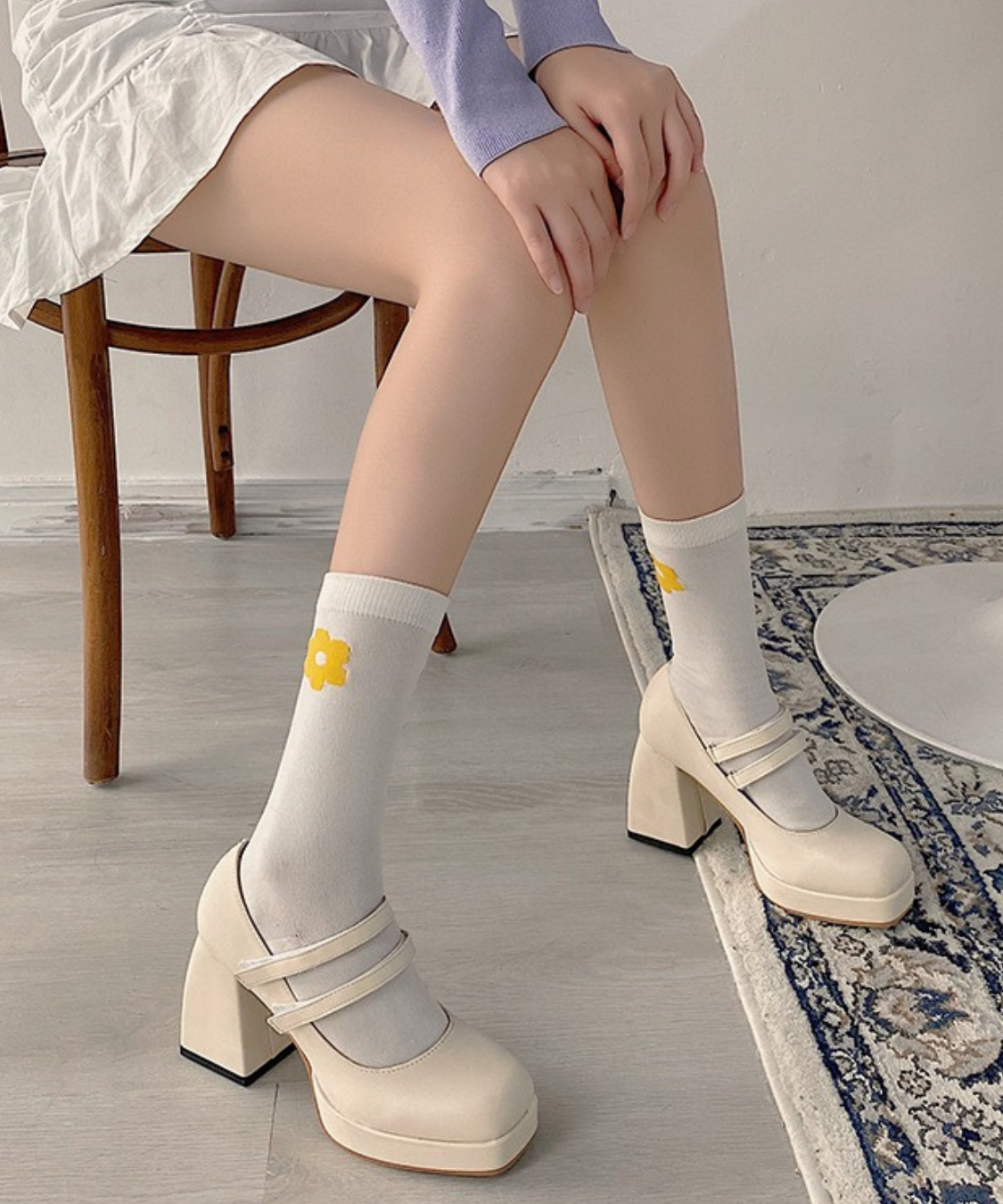 スクエアチャンキーヒールパンプス N10364