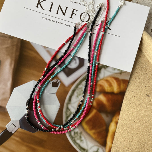 カラフルビーズネックレス♡ポップで可愛いアクセントに S1392