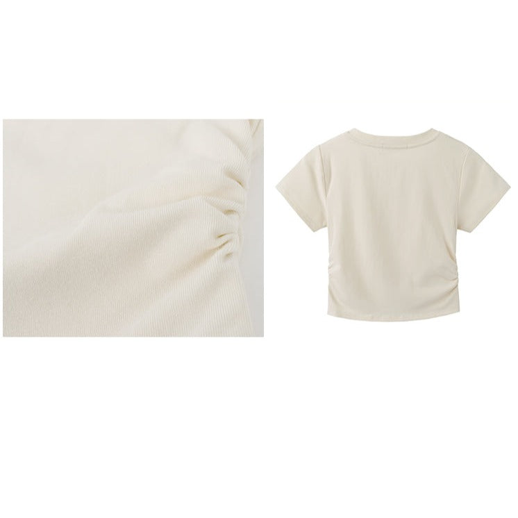 ベーシックVネックTシャツ シンプルで可愛いデザイン S1651