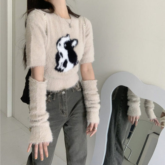 アームウォーマー付きうさぎニット♡モテコーデに S1928