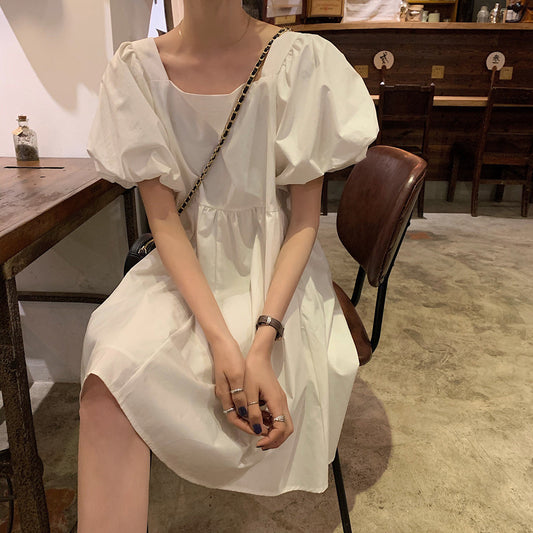 スクエアネックパフスリミニワンピース レディース ワンサイズ S1549