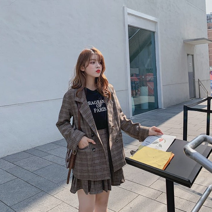 大人可愛いチェックセットアップ♡ S2568