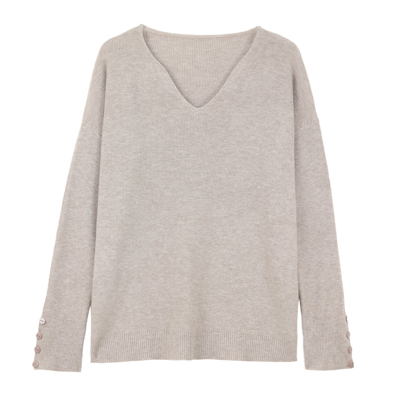 袖ボタンで上品♡ベーシックニット S1961