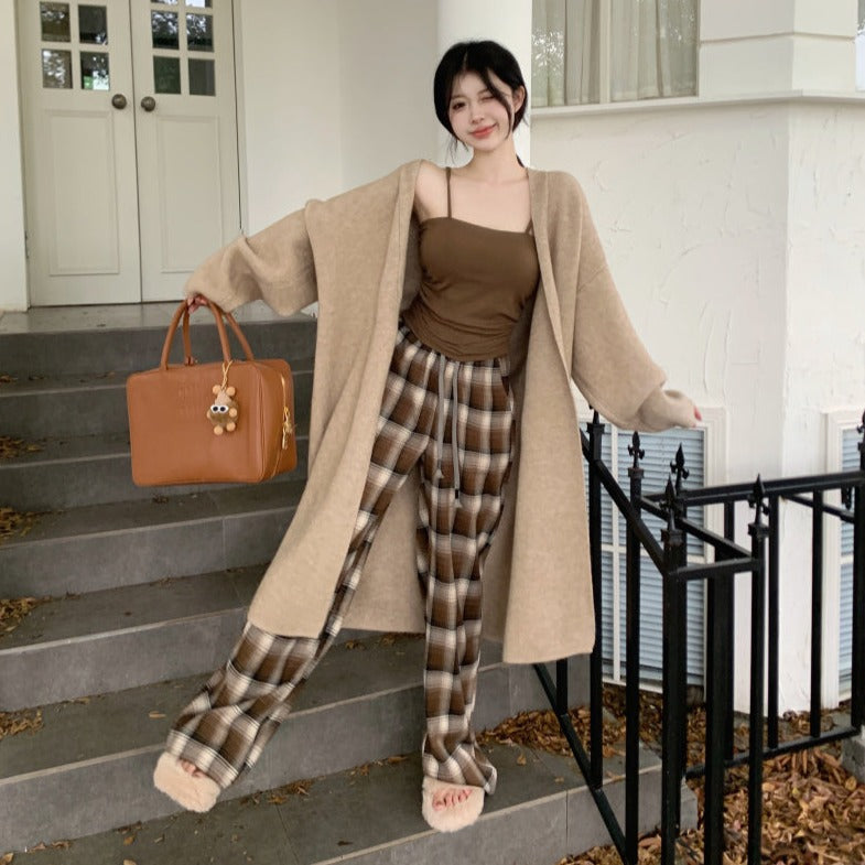 ロングカーディガンセットアップ【単品】大人可愛い3点コーデ S1271