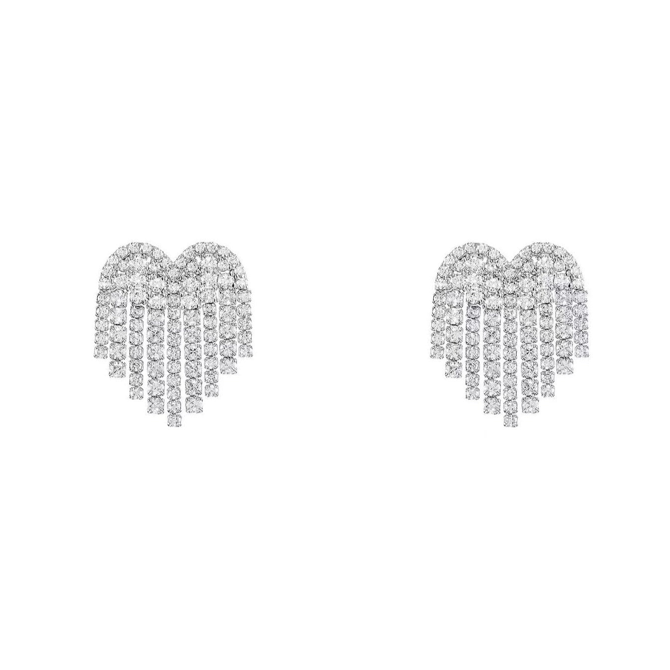 ラインストーン♡ハートピアス&リング【単品】 S1391