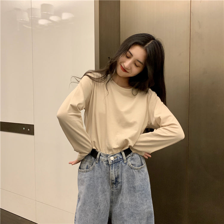 シンプルオーバーサイズクルーネックTシャツ S1268