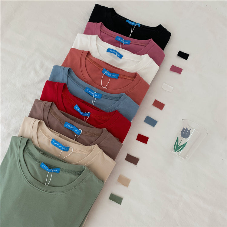 シンプルオーバーサイズクルーネックTシャツ S1268