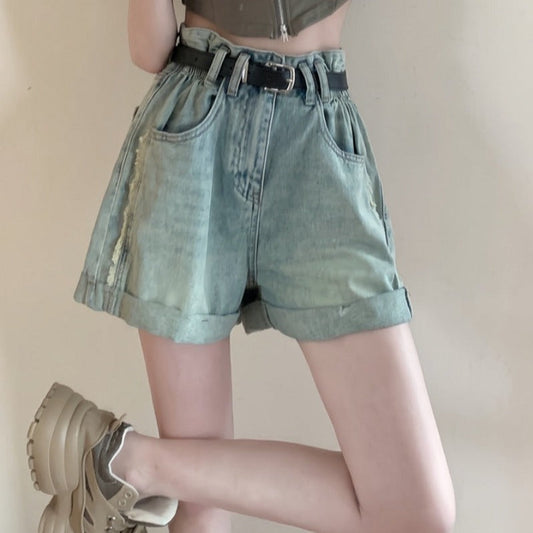 裾リバーシブルデニムショーツで美脚コーデ♡ S1648