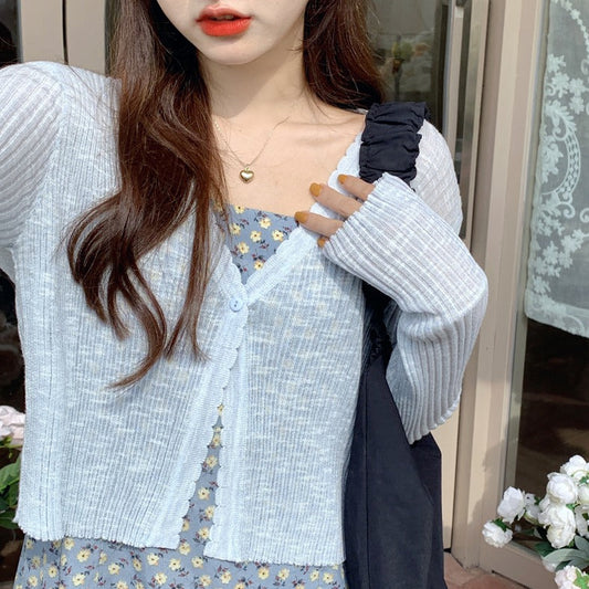 シースルーカーディガン 透け感レース風 S1593