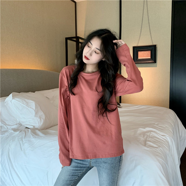 シンプルオーバーサイズクルーネックTシャツ S1268