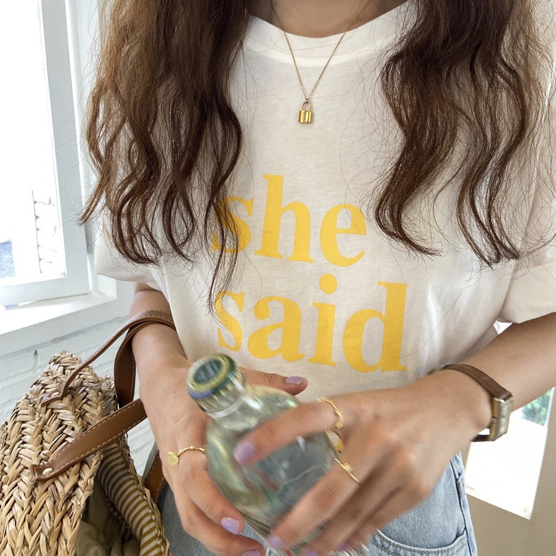 レトロレターTシャツ ヴィンテージ風デザインで大人可愛い S1461