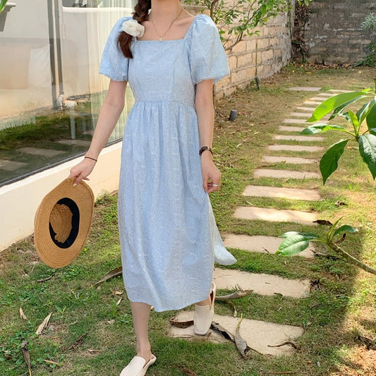 パフスリーブの花柄ワンピース♡ S1511