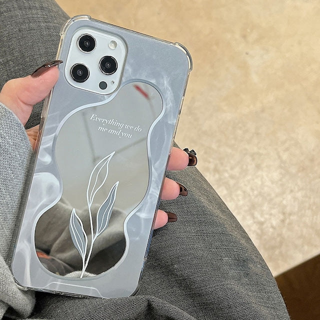 リーフ柄マーブル iPhoneケース おしゃれスマホケース S2500
