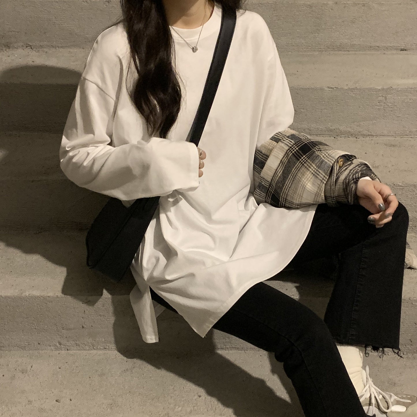シンプルベーシックTシャツ 長袖プルオーバー S1958