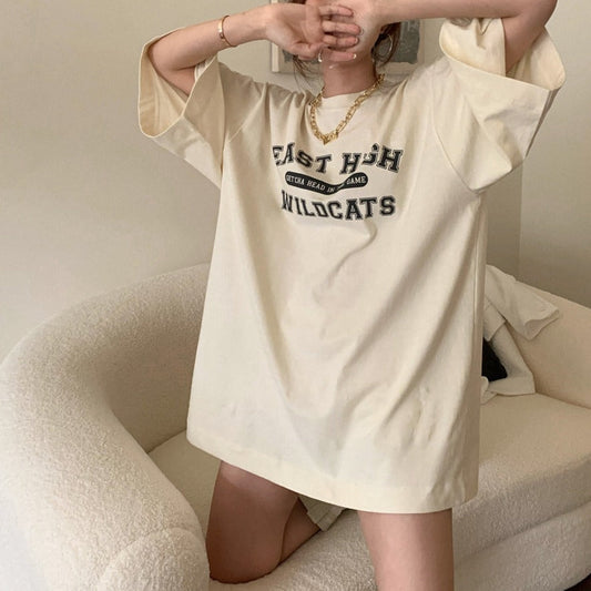 ルーズプリントTシャツ ゆったり可愛いデザイン S1464