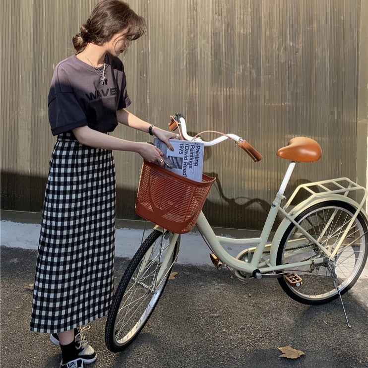モノトーンチェックスカート シンプルで大人可愛い S1724