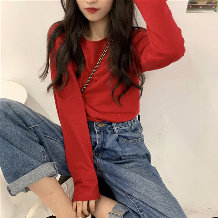 シンプルオーバーサイズクルーネックTシャツ S1268
