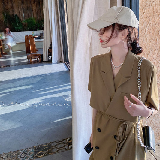 レトロ風セットアップワンピース S1432