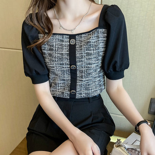 パフスリーブスクエアネックトップス S1503