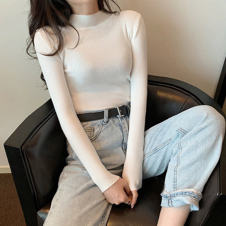 12色展開♡ベーシックモックネックニット S1306