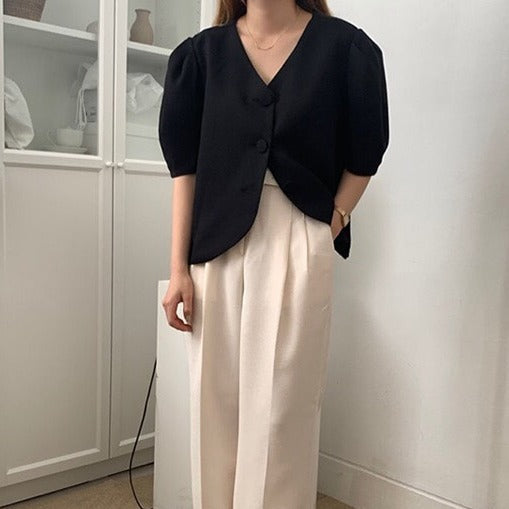 パフスリーブジャケットセットアップ♡大人可愛いコーデ S1501