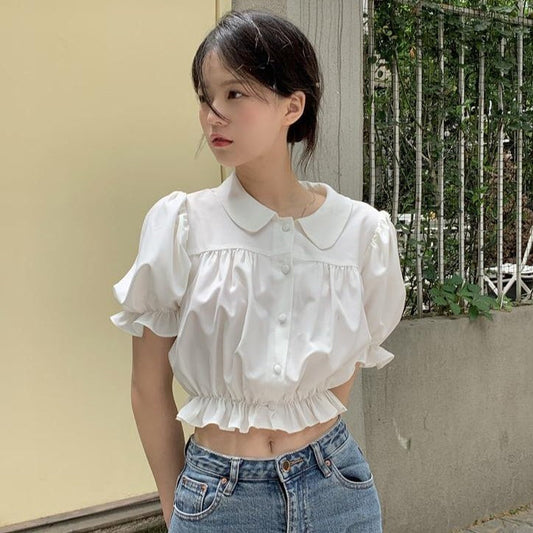 フリルが可愛い♡ショートブラウス S1505