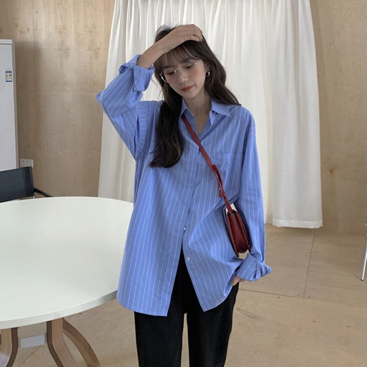 ボーダーシャツ 大人可愛いストライプトップス S1763