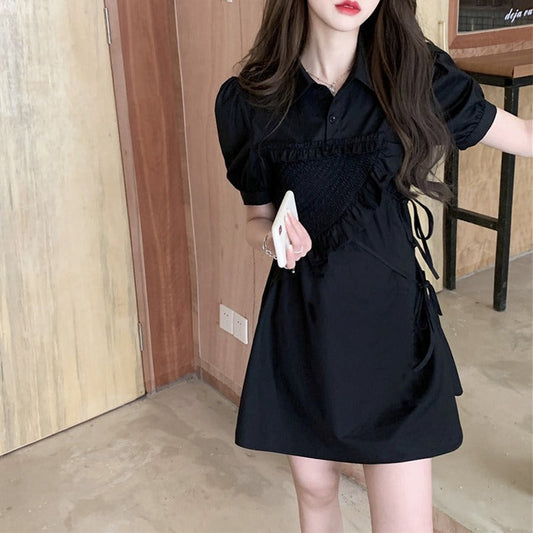 パフスリーブのふんわりワンピース S1708