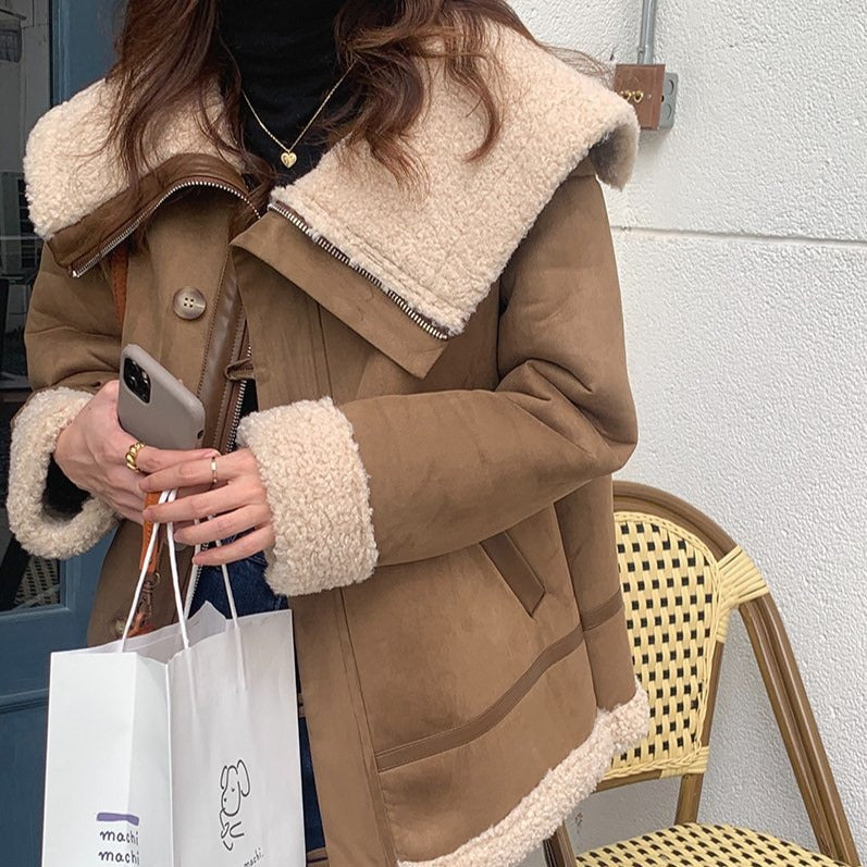 ビッグシルエット ボアジャケット カラフルで大人可愛い♡ S1089