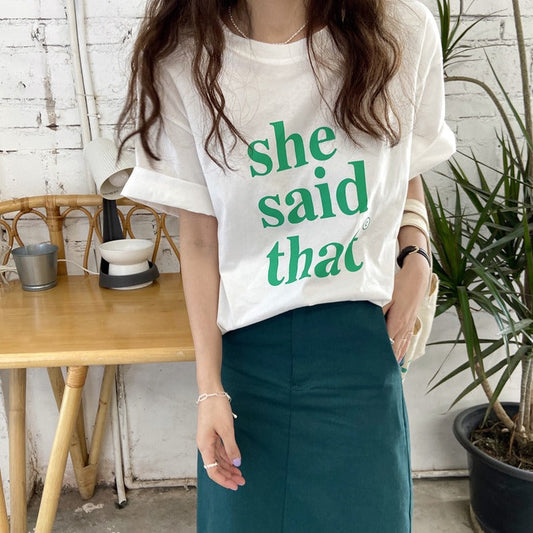 レトロレターTシャツ ヴィンテージ風デザインで大人可愛い S1461