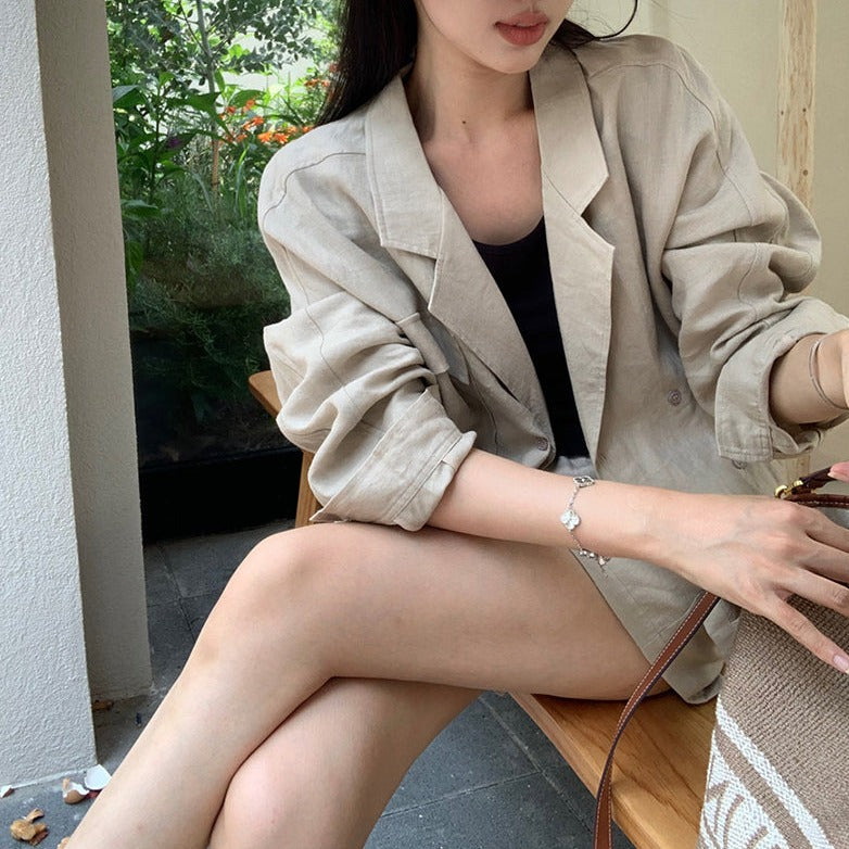 夏らしいジャケット&ハーフパンツのセットアップ♡ S1352