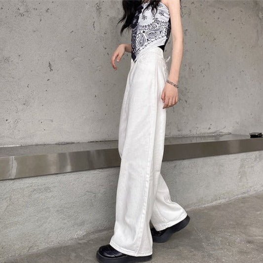 ホワイトストレートデニムパンツ♡脚長効果でスラっと見せ S1907