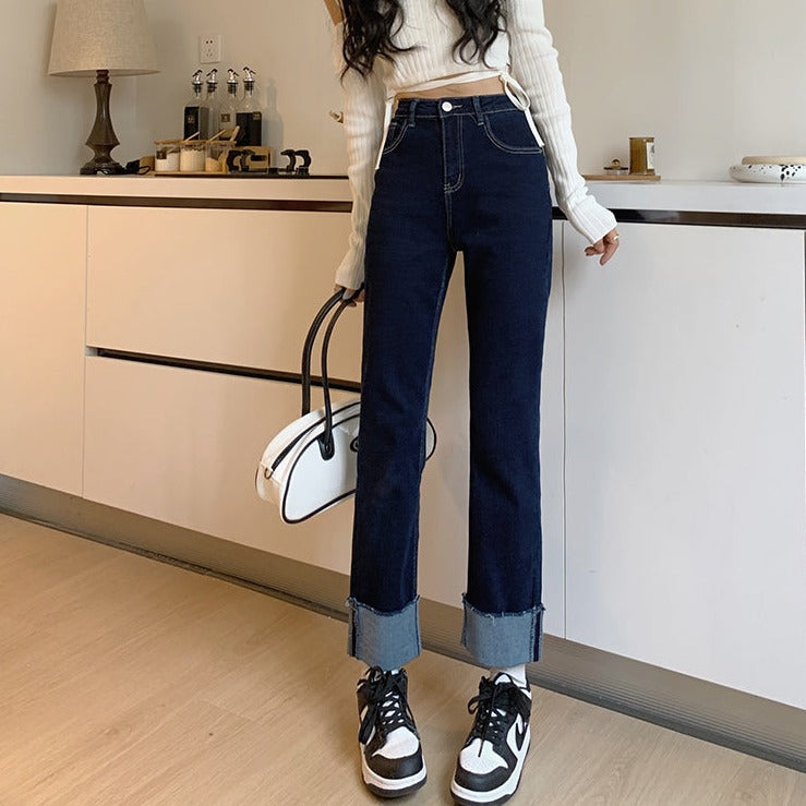 裾ロールアップストレートデニム♡ S1963
