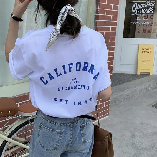 カリフォルニア バックレター Tシャツ 夏の定番アイテム S1682