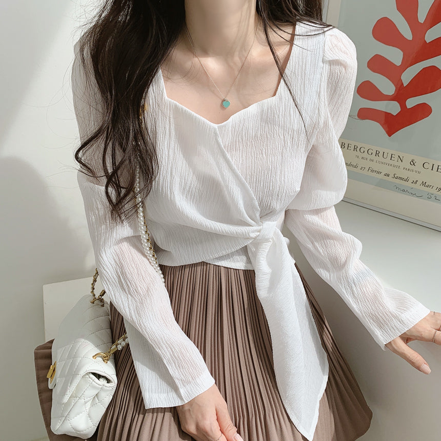 カシュクールブラウス♡ふんわり袖で大人可愛い S2291