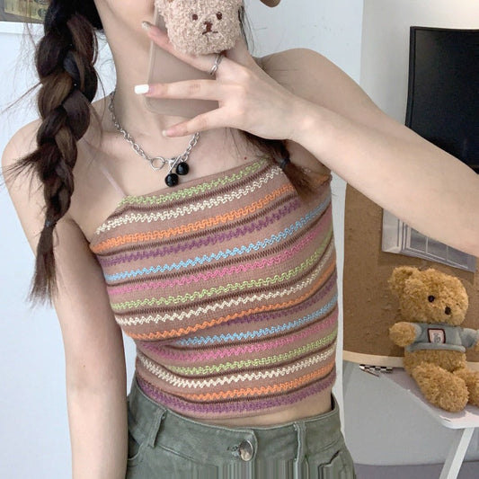 カラフルボーダーキャミ♡夏の主役ニット S1678