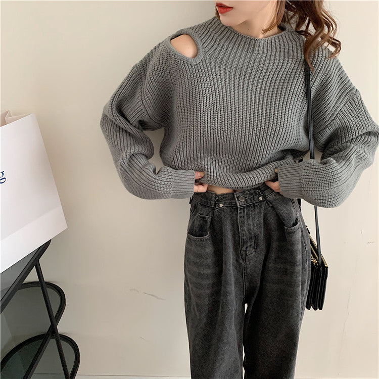 トレンドのショルダーカットリブニット♡ S2014
