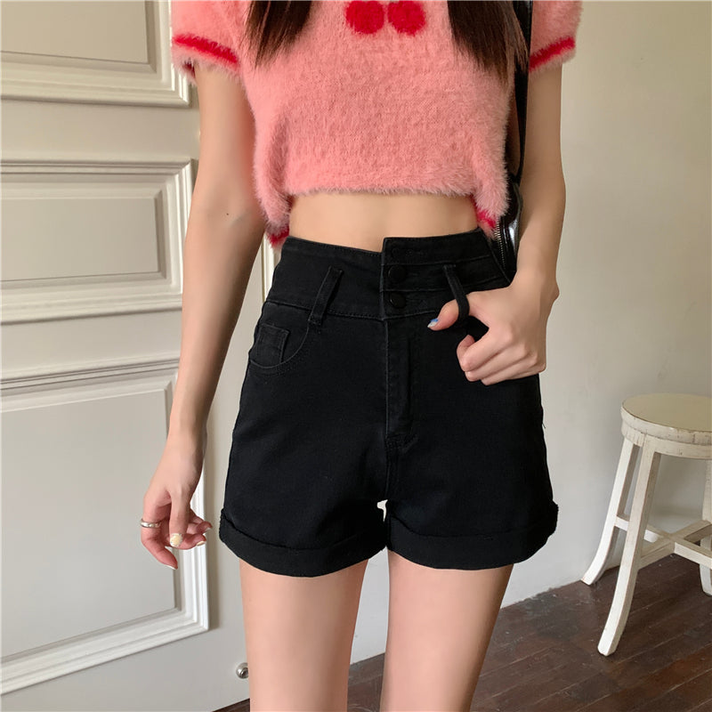 美脚デニムショートパンツ♡ハイウエストで脚長効果 S1815