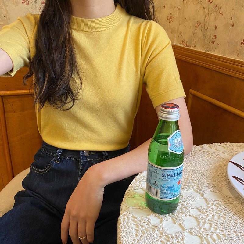 モックネックTシャツ ベーシックで着回し◎ S1165
