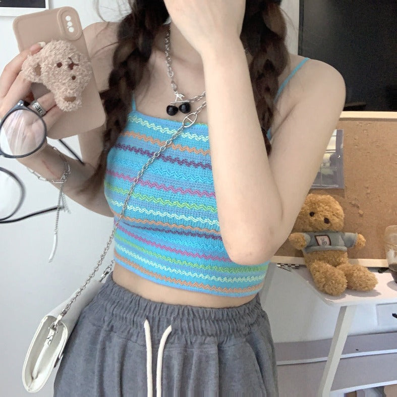 カラフルボーダーキャミ♡夏の主役ニット S1678