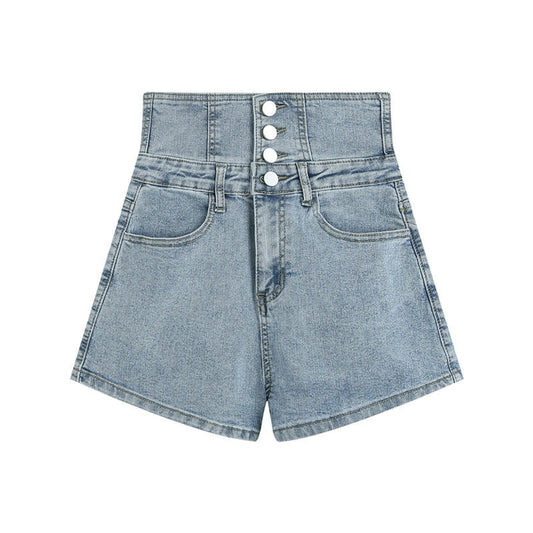 バックレースが可愛いカラーデニムショーパン S1816