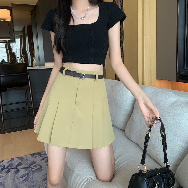 カレッジ風イレギュラーAラインスカート♡脚長効果で大人可愛い S1872