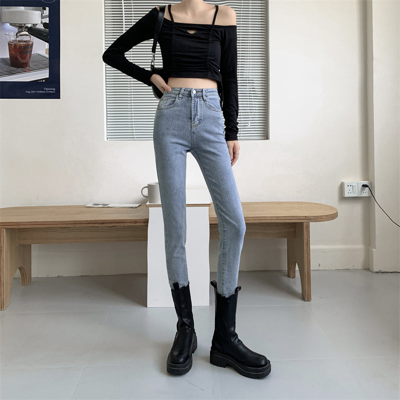 スキニーデニムパンツ♡ハイウエストでスタイルアップ S2489