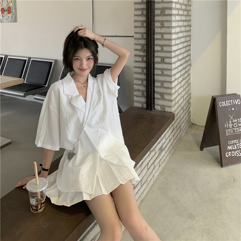 オーバーサイズ半袖シャツジャケット♡大人フェミニンに S1866