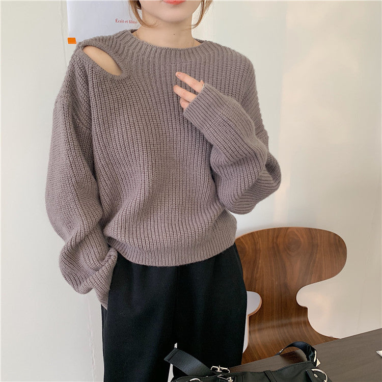 トレンドのショルダーカットリブニット♡ S2014