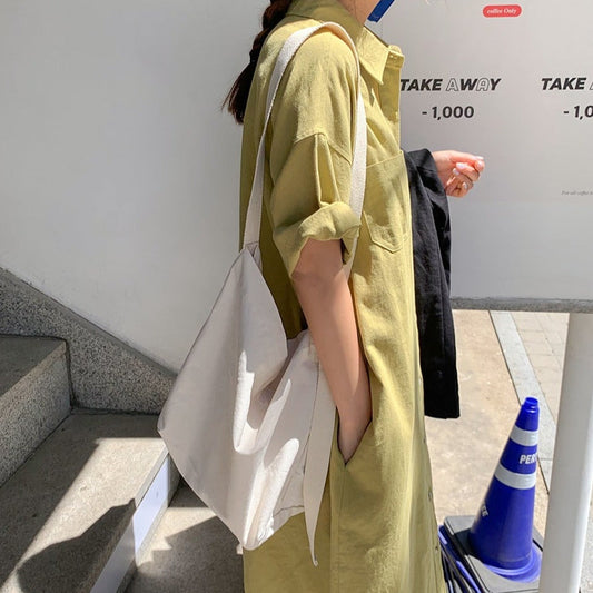 ロングシャツワンピース 夏のAラインで可愛く♡ S1791