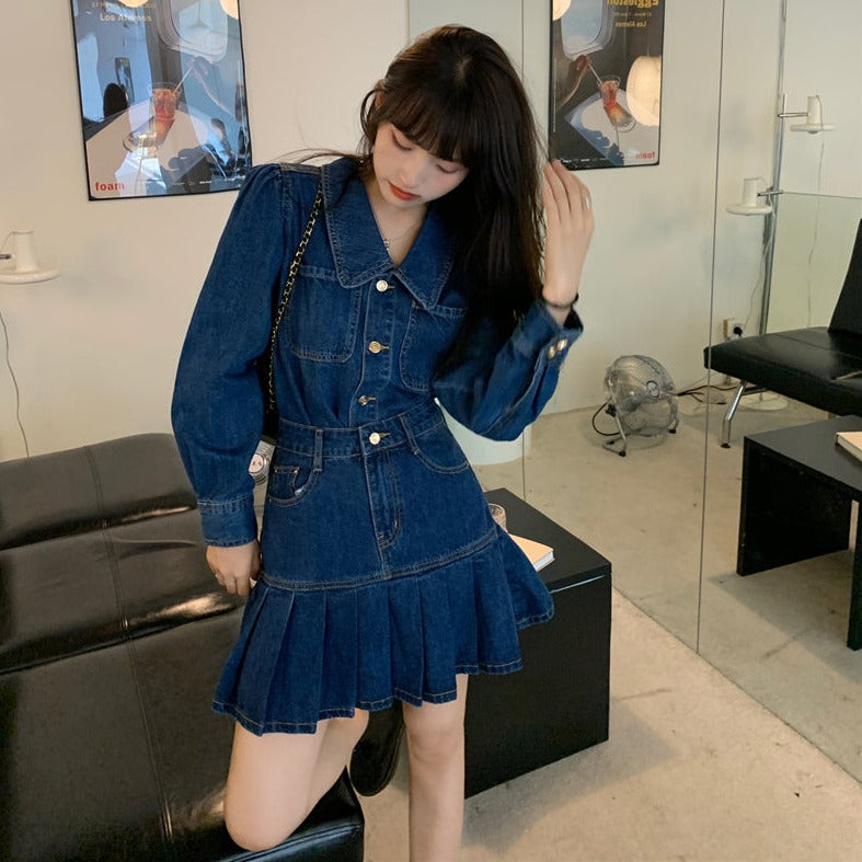 秋ガーリー♡レトロデニムセットアップ S2169